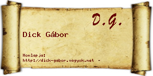 Dick Gábor névjegykártya