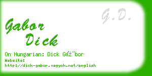 gabor dick business card